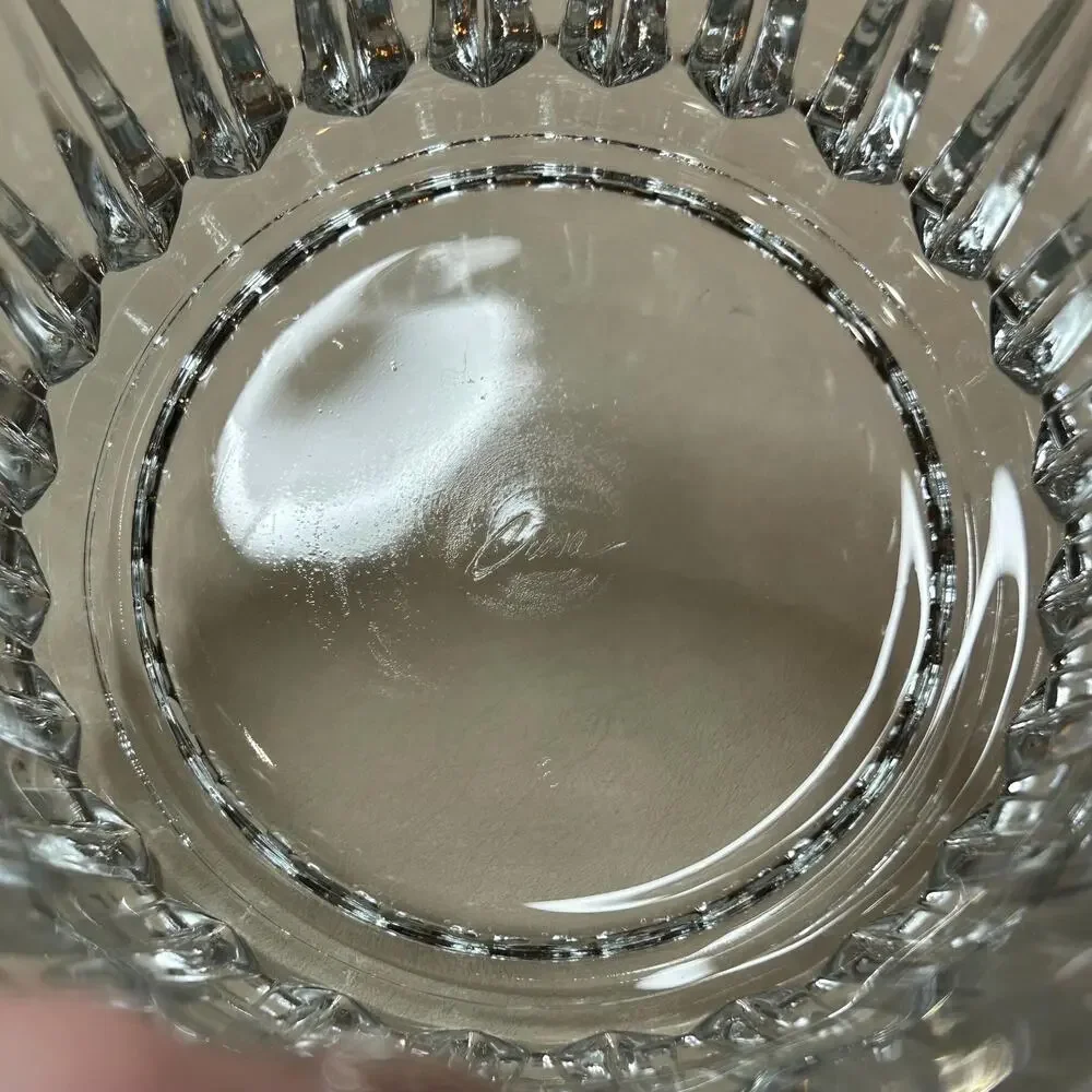 Vintage Crisa Kristalino Glass Ice Bucket, Mid Century Modern Barware